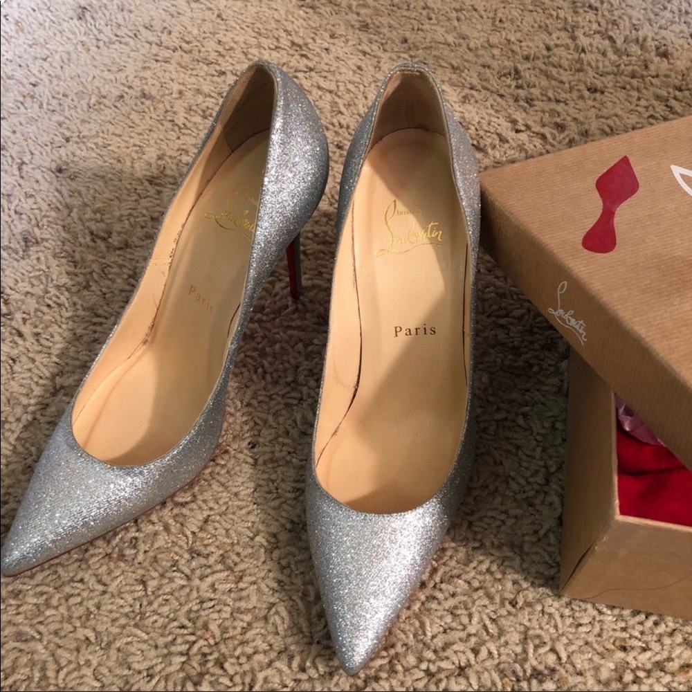 Christian Louboutin 37.5 Decollette Glitter Pump